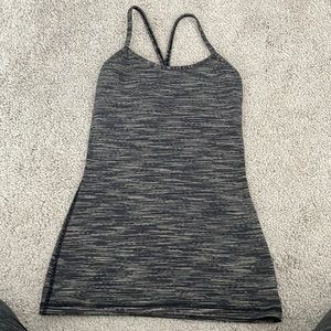 Lululemon Gray and black Power Y Tank Top